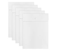 VANRA Cartelline verticali in plastica con chiusura a bottone a pressione, per fogli formato A4, confezione da 5, colore: bianco