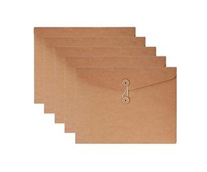 VANRA Forza stringa cartella portadocumenti cartella progetto tasche file giacca organizzatore piatto senza estensione formato A4, marrone forte