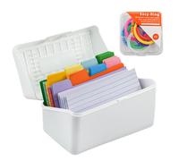 VANRA Porta schede 3x5 Flash Card Organizer Case 300 schede colorate Bulk Blank Note Card con anello (bianco)