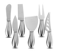 VANRA Set di 6 coltelli da formaggio Mini coltelli da formaggio in acciaio inox con spalmatore per burro e forchetta per taglieri di salumi e formaggi