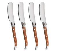 VANRA Set di coltelli da burro 4 pezzi in acciaio inox con manico in legno di rosa per panino marmellata di pane crema Canape Appetizer Coltelli Spatola 6.2-inch