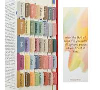 VANRA Tabs Bibbia per donne e uomini, 75 schede per indice della Bibbia a tema bohémien, per studio, Bibbia, Morandi, laminate, per Antico e Nuovo Testamento, Stampa grande per una facile navigazione