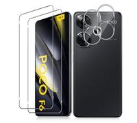 Vanrain Pellicola per Xiaomi POCO F6, 2+2 Pezzi Vetro Temperato e Pellicola Fotocamera, Protezione Schermo Durezza 9H Definizione HD Anti Graffio