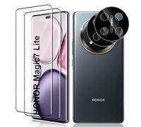 Vanrain Vetro Temperato per Honor Magic 7 Lite 5G, 2+2 Pezzi Curva 3D Vetro Pellicola e Vetro Fotocamera, Durezza 9H Definizione HD Anti Graffio Niente Bolle