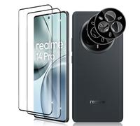 Vanrain Vetro Temperato per Realme 14 Pro 5G, 2+2 Pezzi Curva 3D Pellicola Vetro e Fotocamera Protettiva, Durezza 9H Definizione HD Anti Graffio Niente bolle