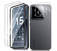 Vanrain Vetro Temperato per Xiaomi Mi 15, 2+2 Pezzi Pellicola Protettiva e Fotocamera Protezione con Telaio per l'installazione, Protezione Schermo Durezza 9H Definizione HD Anti Graffio
