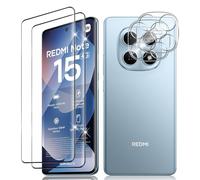 Vanrain Vetro Temperato per Xiaomi Redmi Note 15 4G, 2+2 Pezzi Curva 3D Vetro Pellicola e Fotocamera Protettiva, Durezza 9H Definizione HD Anti Graffio Niente bolle