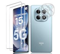 Vanrain Vetro Temperato per Xiaomi Redmi Note 15 5G, 2+2 Pezzi Curva 3D Vetro Pellicola e Fotocamera Protettiva, Durezza 9H Definizione HD Anti Graffio Niente bolle