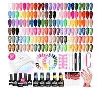 VANREESA 36 Colori Kit Semipermanente Unghie, Kit Unghie Gel Completo con Base Top Opaco Brillantini Coat e Lampada UV Led Unghie 48W e Strumenti per Manicure, Set Manicure per Principianti