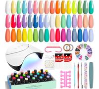 VANREESA Kit Semipermanente Unghie, 24 Colori Smalti Semipermanenti per Unghie Verde Rosa Arancione, Kit Unghie Gel Completo con Base Top Coat e Lampada U V Set Manicure per Principianti