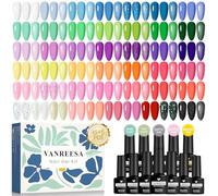 VANREESA Smalto Semipermanente Unghie, 45 Colori Kit Semipermanente Unghie con Base Glitter Matte Top Coat, Colorato Smalti Semipermanenti per Unghie, Regali per Donne