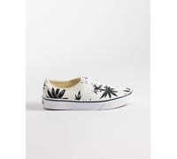 Vans Authentic - Sneakers bianche e nere con stampa di foglie-Bianco 43