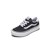 Vans Brooklyn LS Platform, Scarpe da Ginnastica Donna, Tela Camoscio Nero Bianco, 40 EU