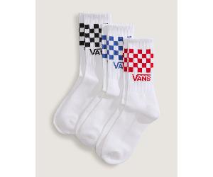 Vans - Calzettoni Classic Check (3 paia), Bianco, Taglia: XL (48-51 )