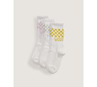 Vans - Calzettoni Classic Check (3 paia), Bianco, Taglia: XS (31-34)