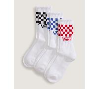 Vans - Calzettoni Classic Check (3 paia), Uomo, Bianco, Taglia: M (38.5-42 )