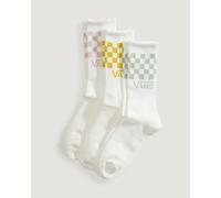 Vans - Calzettoni Classic Check (3 paia), Uomo, Bianco, Taglia: S (34.5-38 )
