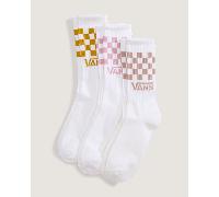 Vans - Calzettoni Classic Check (3 paia), Uomo, Rosa, Taglia: M (38.5-42 )