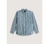 Vans - Camicia a maniche lunghe Premium Dobby Stripe, Uomo, Verde, Taglia: S