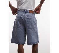 Vans - Check-5 - Pantaloncini ampi in denim azzurri con stampa-Blu 96CM