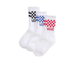 Vans Classic Check Calzini Crew Logo, Bianco, XS
