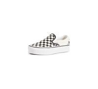 Vans Classic - Sneakers senza lacci con plateau a scacchi nere e bianche-Bianco 43