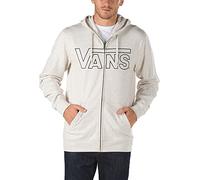 Vans Classic Zip Hoodie Cappuccio, Beige (Oatmeal Heather/Black Outline), (Large) Uomo