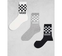 Vans Classic Check Crew Calzini, Nero/Bianco, M Unisex-Adulto