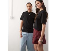 Vans - Essential - T-shirt oversize nera con logo centrale ricamato-Nero L