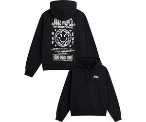 Vans - Felpa con cappuccio - Vans World Intl Pullover Black per Uomo - Taglia L - Nero