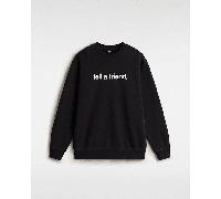 Vans - Felpa girocollo Tell a Friend, Uomo, Nero, Taglia: S