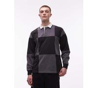 Vans - Grant - Maglione nero a scacchi stile rugby L