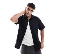 Vans - Lawson - Camicia a maniche corte nera tinta unita-Nero 2XL
