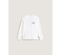 Vans - Maglietta a maniche lunghe Bambino/a Racing Flames (8-14 anni), Bianco, Taglia: L