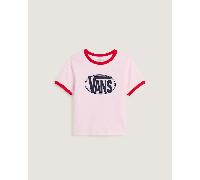 Vans - Maglietta Centre Chest Logo Ringer, Donna, Rosa, Taglia: L