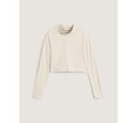 Vans - Maglietta con collo a lupetto Script, Donna, Beige, Taglia: XS