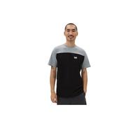 Vans Maglietta da Uomo Script Crew Block SS, Nero-Grigio mélange, S