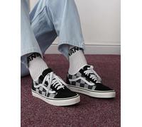 Vans - Old Skool - Sneakers a scacchi nere monocromatiche-Nero 36.5