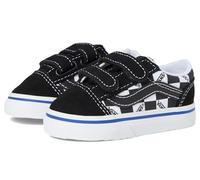 Scarpe Vans Old Skool velcro nero puro bianco neonati - 26