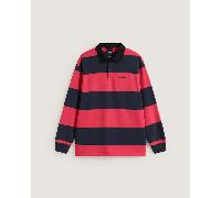 Vans - Polo in maglia Ward Stripe Rugby, Uomo, Rosso, Taglia: S