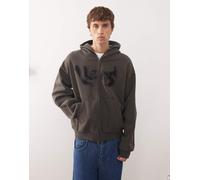 Vans - Raw Instinct - Felpa nero slavato con cappuccio e zip M