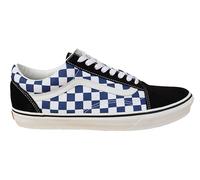 Vans Scarpe da ginnastica da uomo Old Skool nero blu bianco a quadretti pelle tessuto, nero/blu, 42.5 EU