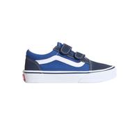 Vans - Scarpe da skate bassa con chiusura in Velcro - Old Skool V Navy True White - Taglia Bambino 32.5 - Blu