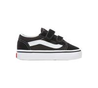 Vans - Scarpe Velcro per bambini sotto i 6 anni - Td Old Skool V Black in Pelle - Taglia Bambino 8 US - Nero