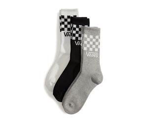 Vans Set Calze 3 Paia Classic Crew Misto Cotone Bianco Nero Grigio Unisex