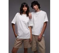 Vans - T-shirt ampia bianco sporco con riquadro del logo tono su tono al centro 2XL