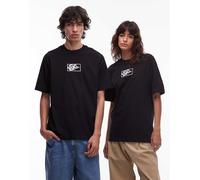 Vans - T-shirt ampia nera con riquadro del logo al centro-Nero XL