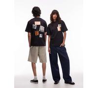 Vans - T-shirt nera con stampa grafica di toppe stile punk sul retro-Nero 2XL