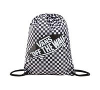 Vans Zaino unisex, a sacca, impermeabile, pattern a scacchi all over, con scritta, spallacci a cordoncino, colore Bianco Nero OS