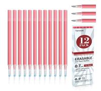 Vanstek 12 Red Erasable Gel Pen Refills Gel Ink Refills Compatible wi